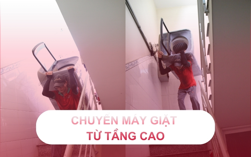 Cách vận chuyển máy giặt từ tầng cao