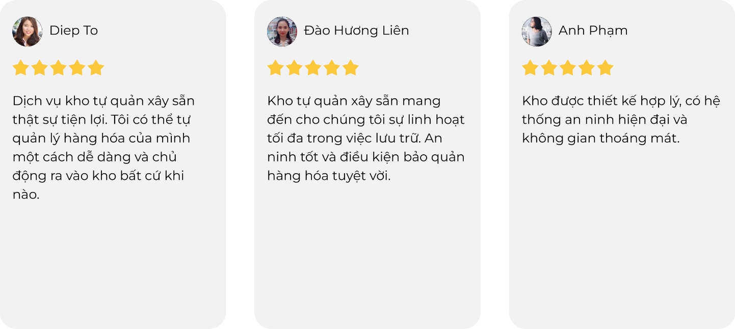 Cảm nhận của khách hàng khi trải nghiệm dịch vụ KHO TỰ QUẢN