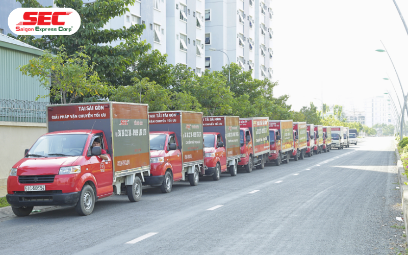 Xe tải vận chuyển máy giặt