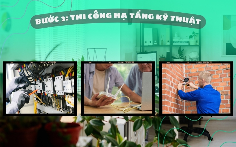 Thi công cơ sở kỹ thuật văn phòng mới